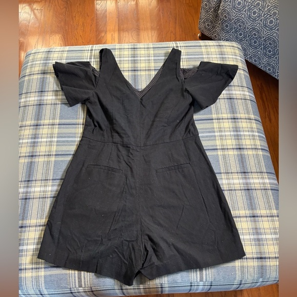 Anthropologie Elevenses Black Cold Shoulder Romper - Picture 5 of 7